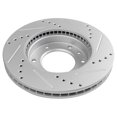 thumbnail image 2 of Brake Rotor Drilled Slotted Front Coated Pair For Hyundai Entourage Kia Sedona, 2 of 9