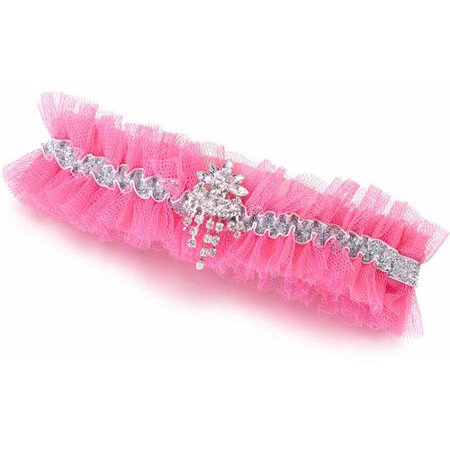 

Rhinestone Tulle Garter Aqua