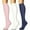 08-Pink/White/Navy, variant on SwiftWear 3 Pairs Womens Compression Socks for Women & Men Circulation Knee High Stocking Support for Athletic Sports Running Travel Nurses Cycling