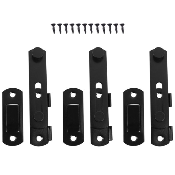 3,Black Flip Latch Gate Latches Stainless Steel Sliding Safety Door Bolt Latch Lock for Gate