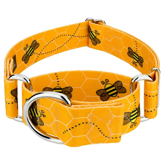 Country Brook Petz® 1 1/2 inch Busy Bee Martingale Dog Collar, Large