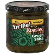 Arriba Medium Fire Roasted Mexican Green Salsa, 16 oz (Pack of 6)