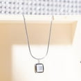 thumbnail image 2 of IRAMAT Square Pendant Necklace – Stylish Silver Jewelry for Women’s Daily Wear | Lightweight & Elegant Design, 2 of 3