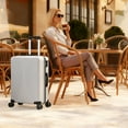 thumbnail image 4 of Zimtown 24" Luggage Hardside Suitcase with 360° Spinner Wheels, Lightweight Unbreakable Travel Luggage, White, 4 of 11