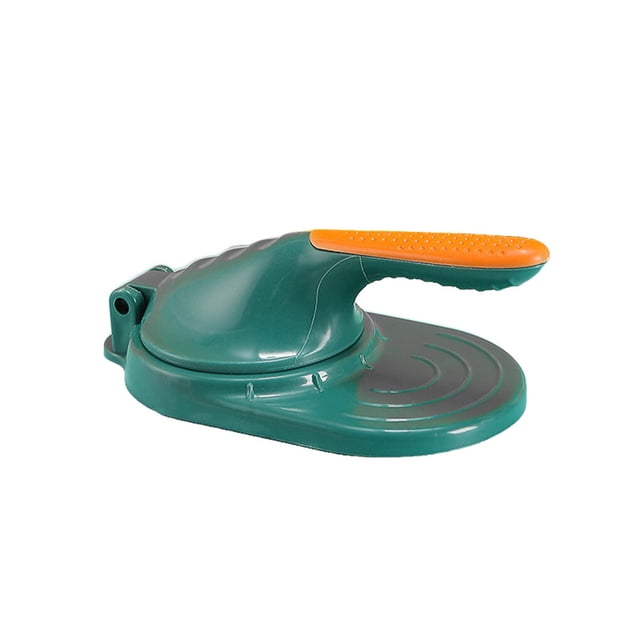Dumpling Skin Presser Artifact Pressure Dough Pressing Wrapper Household Pastry Handheld Washable Kitchen with Handle Green and Orange