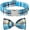 blue plaid, variant on Plaid Dog Collar with Bow Pet Gift Adjustable Soft and Comfy Bowtie Collars for Small Medium Large Dogs