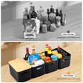thumbnail image 4 of 4-Pack Plastic Storage Bins with Bamboo Lids – Stackable Storage Containers with Handles for Organizing Desktop, Closet, Playroom, Classroom, Office, 4 of 7