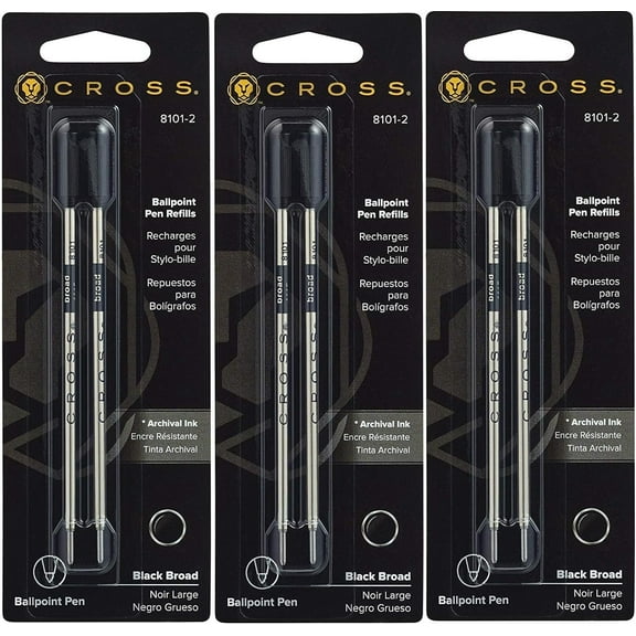 Cross CROSS ballpoint pen refills refill black (black) B (bold) Set of 6 8101