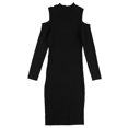 thumbnail image 4 of bar III Womens Textured Bodycon Dress, Black, Large, 4 of 7