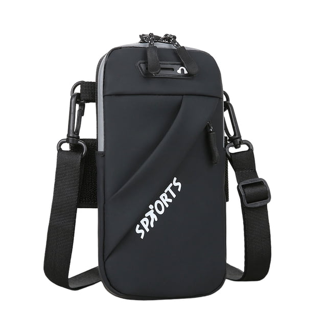 Sonducket Soporte para teléfono cruzado ajustable de nailon para un estilo de vida activo: manténgase manos libres mientras viaja Bolsas de mensajero y de hombro Negro impermeable