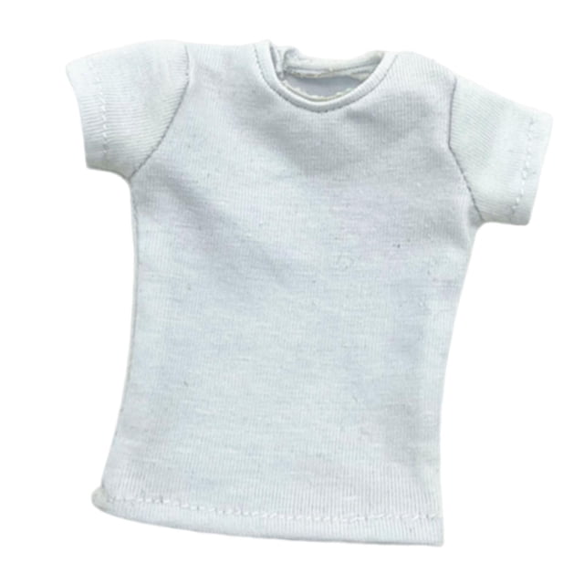 Camiseta en miniatura 1:6, ropa para muñecas de 12 pulgadas, accesorio de vestir Blanco