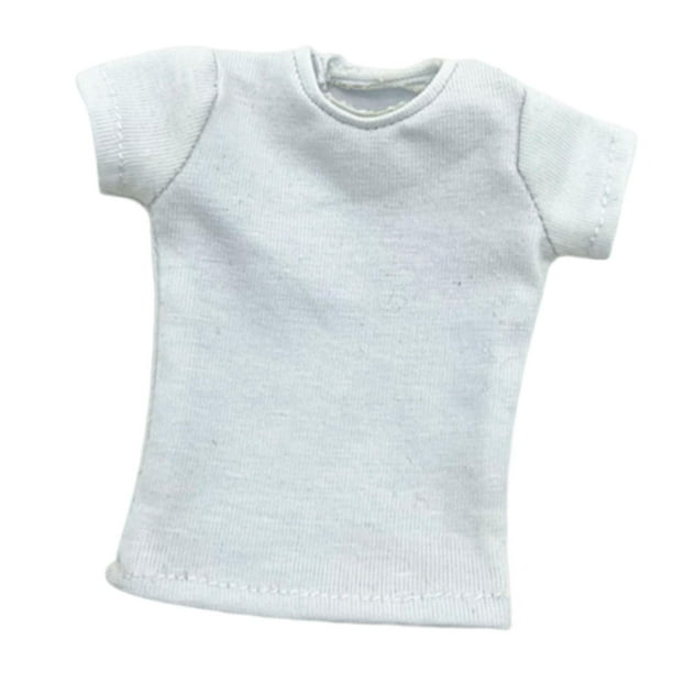 Camiseta de moda a escala 1/12, ropa para muñecas, para figuras femeninas de 12 pulgadas, para vestir el cuerpo. Blanco