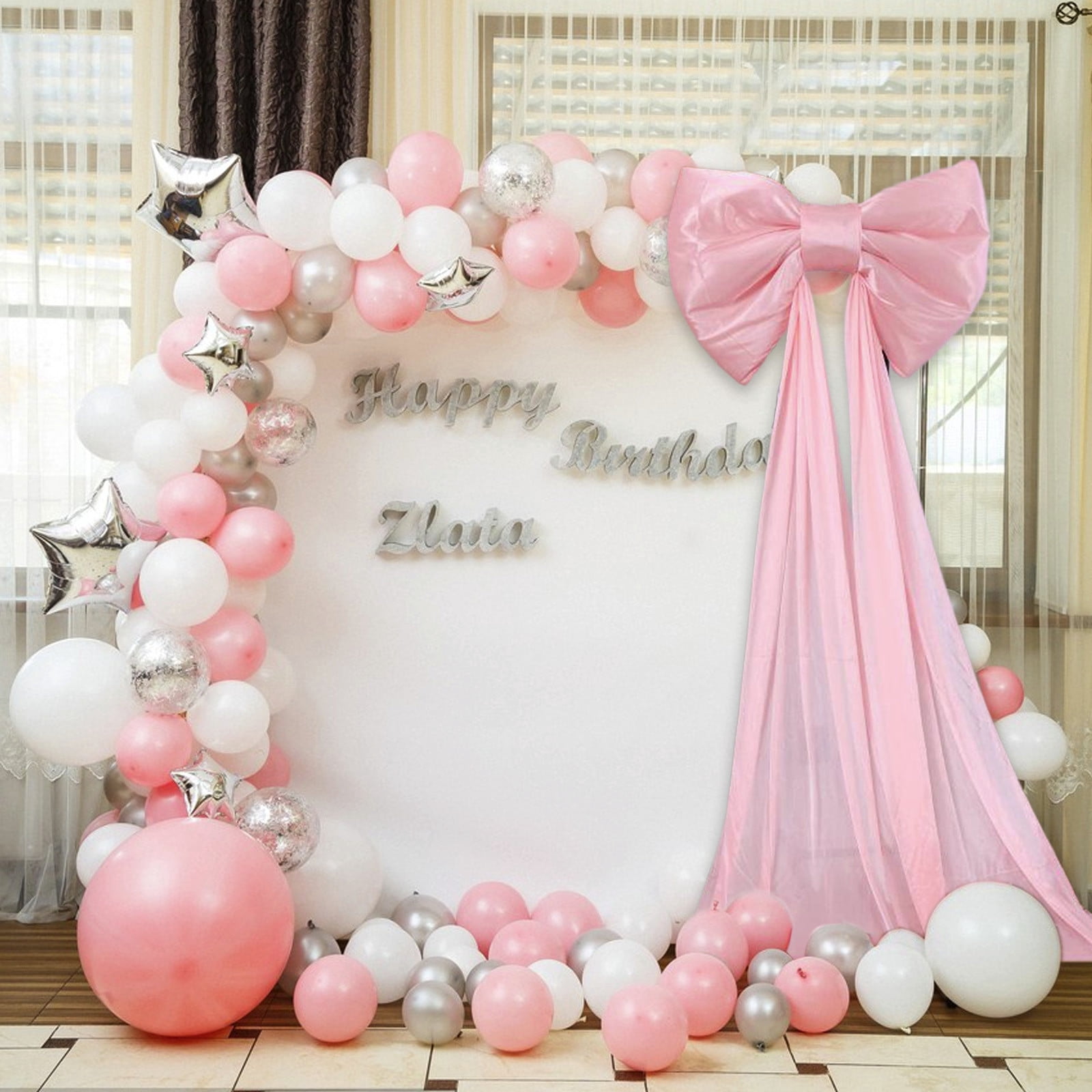 YiJuHui 5pcs Giant Bow Decoration, Big Satin Ribbon Bow for Wedding Birthday Party Backdrop Wall Christmas Tree Decor A(50x38cm)