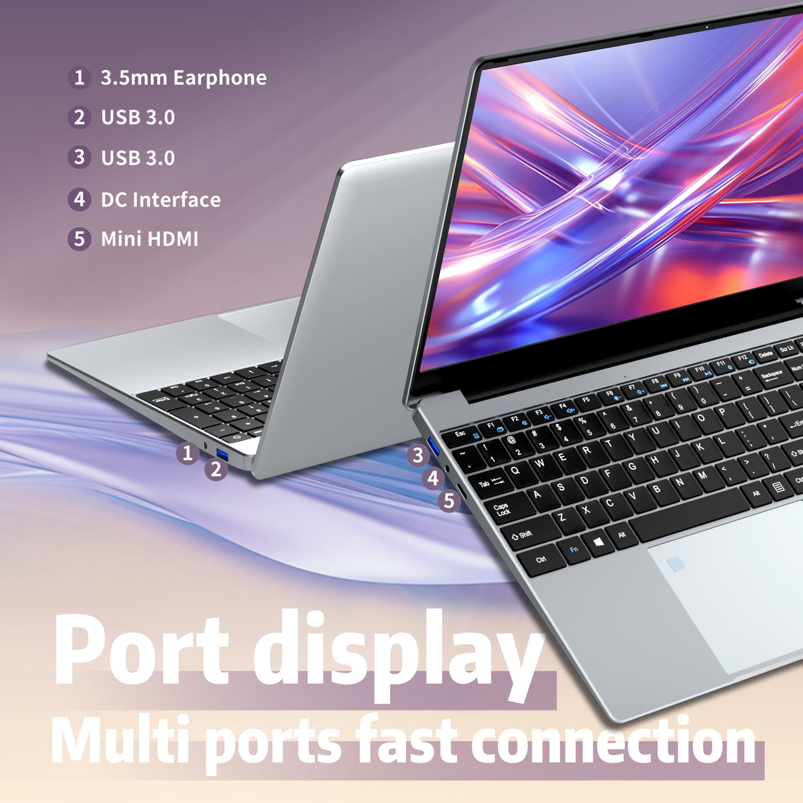 KUU 15.6" FHD Gaming Laptop, Intel N5095, 24GB RAM, 1TB SSD, Backlit Keyboard, Fingerprint Unlock, WiFi 5, for Gaming & Work