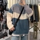 thumbnail image 2 of Suéter de otoño e invierno para hombre, estilo holgado, personalidad de moda, estilo masculino, suéter de pareja a juego de colores, 2 of 5