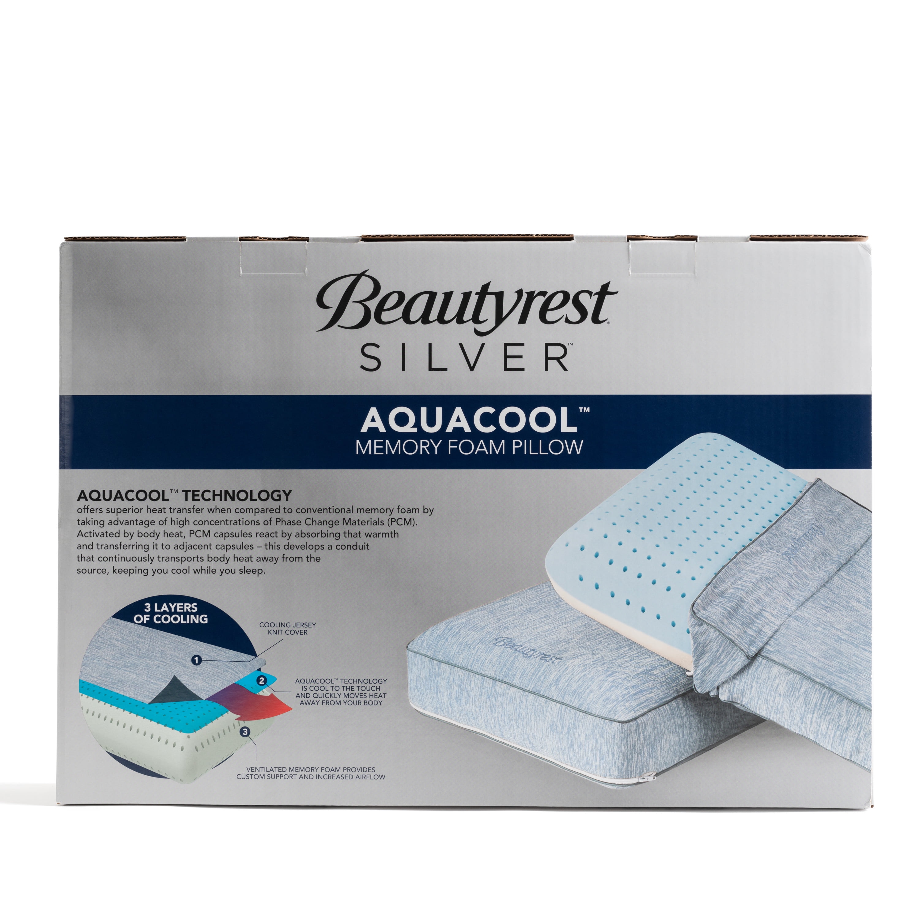 beautyrest silver aquacool memory foam pillow
