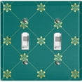 thumbnail image 1 of Metal Light Switch Plate Cover Elegant Green Yellow Diamond Cross Damask DAM092, 1 of 13