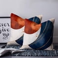 thumbnail image 2 of 20x20 Pillow Covers Set of 2, Navy Blue Burnt Orange Throw Pillow Covers Decorative Couch Cushion Case, Modern Boho Art Geometric Microfiber Square Pillowcases for Bedroom Car Living Room, 2 of 7