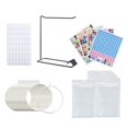 thumbnail image 1 of Organizador de herramientas de pintura de con etiquetas con 30 anillos y bolsas Bolsas de plástico de de imitación Suministros de Negro Soledad almacenamiento de cuentas, 1 of 9