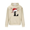 thumbnail image 4 of Yteetum Men's Oversized Christmas Hoodies Christmas Letter Print Drawstring Pullover Hooded Sweatshirts Mens Casual Christmas Graphic Print Loose Long Sleeve Hoodies Xmas Holiday Hooded Sweatshirt, 4 of 5
