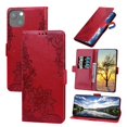 thumbnail image 2 of Wallet Case for iPhone 13 Pro with Card Slots Kickstand Magnetic Cover, Embossed Flower PU Leather Case with Detachable Wrist Strap Cover for iPhone 13 Pro 6.1 Inch,Red, 2 of 13