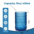thumbnail image 2 of Juego de 6 vasos para beber HomeVogue Hobnail Blue, 450 ml, 2 of 7