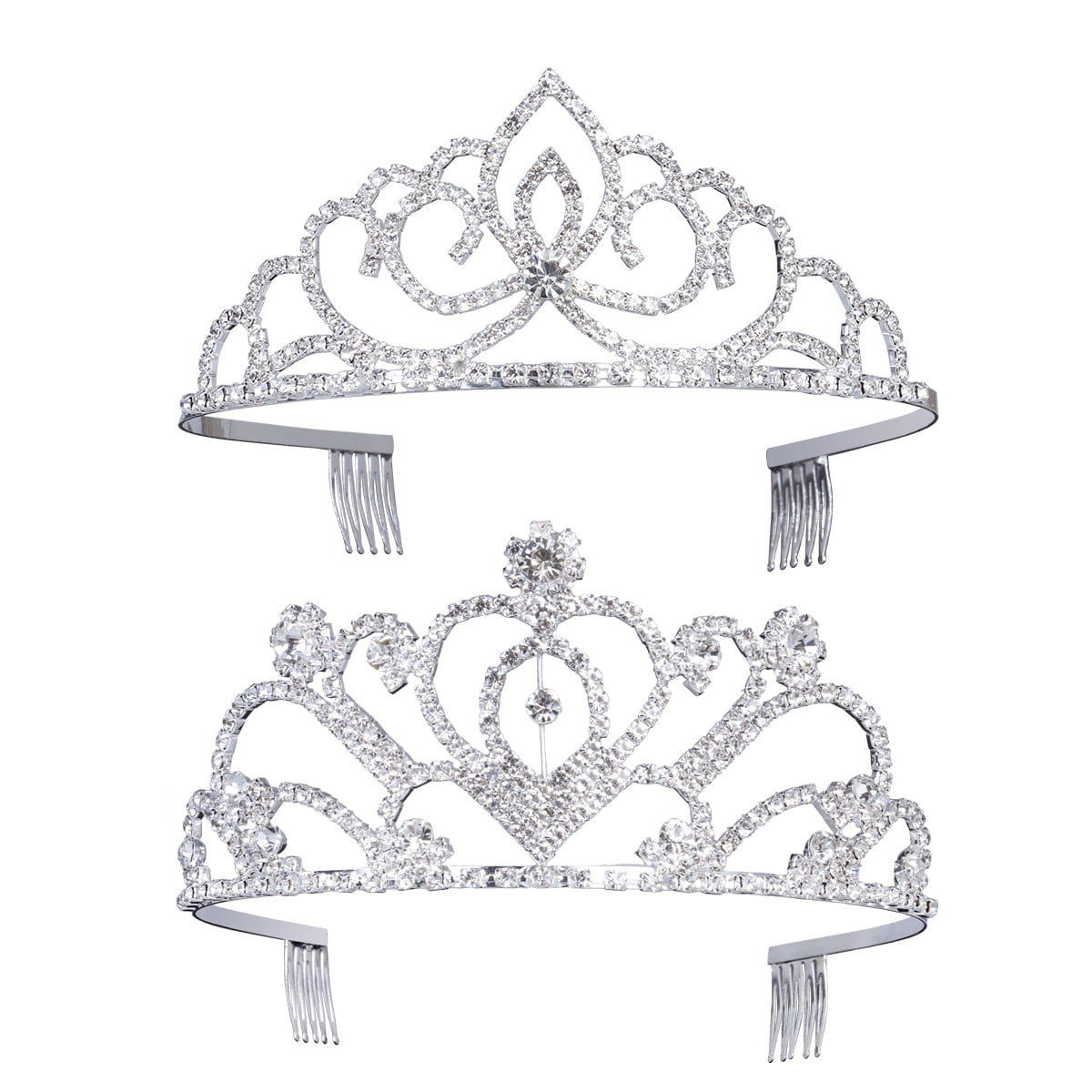 Sparkling Geometric Swag Crystal Bridal Tiara Crown Hair