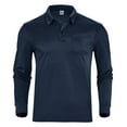 thumbnail image 3 of XDZJLR Polo Shirts for Men Casual Classic Button Basic Long Sleeve Solid Color Stylish Top XXL, 3 of 7