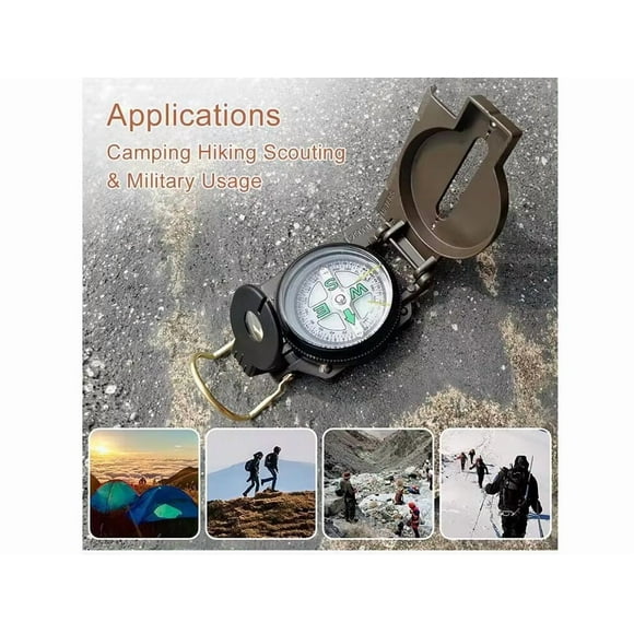 SUTENGDA Multifunctional Military Army Aluminum Alloy Compass for Navigation Hiking Camping Adventure Camping Hiking Survival
