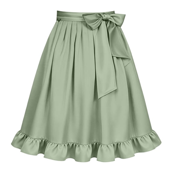 Flower Girl Dress Solid Color Kids Apron Skirt Half Apron Party Girl Back to School Dress Size 3-12T