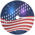 thumbnail image 1 of FMSHPON American Flag Tree Skirt Independence Day Xmas Christmas Tree Skirt Stand Mat for Holiday Party Decoration Indoor Outdoor 36 inches, 1 of 6
