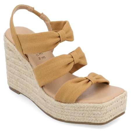 

Journee Collection Womens Santorynn Tru Comfort Foam Sling Back Espadrille Platform Wedge Sandals