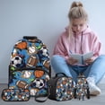 thumbnail image 2 of KUIFORTI Football Basketball 4PCS Kids Backpack and Lunch Box Set with Pencil Pouch Water Bottle Sleeve Lightweight Boys Girls School Bag for Elementary Middle School Back to School Supplies Gifts, 2 of 7