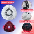 thumbnail image 4 of Mop Heads Replacements for Ocedar, Mop Replace Head for O Cedar, Spin Mop Replacement Head for Ocedar Easy Wring 1 Tank System, Mop Heads Include 3 Pack Spin Mop Refills and 1 Pack Scrubber Mop Head, 4 of 6