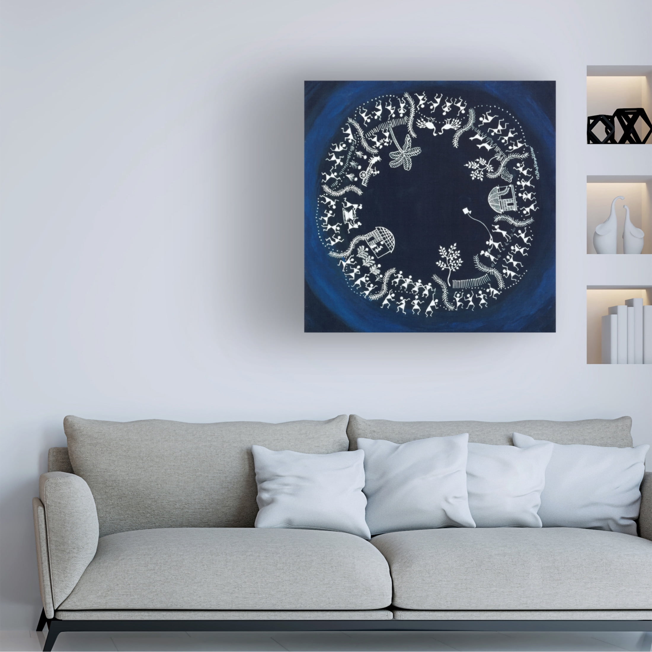 Canvas Wall Art - Medha Karandikar 'It Takes a Village' Wall Art for Living Room, Bedroom, or Office Décor by Trademark Fine Art - 24 x 24 Inches