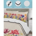 thumbnail image 4 of Colorful Tulip Twin XL Size Down Alternative Comforter,Lightweight Comforter Quilt Bedding Set with Pillow Shams Spring Floral Watercolor Botanical Rustic Bed Comforter Duvet Insert 68"x98", 4 of 7