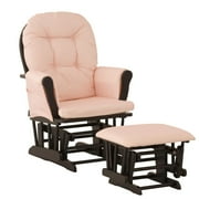 Stork Craft Custom Hoop Glider & Ottoman-Color:Pink Gingham Cushions,Finish:Black Finish