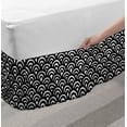 thumbnail image 2 of Abstract Bed Skirt, Japanese Wave Seigaiha Style Rhythmic Simplistic Doodle Design Print, Elastic Bedskirt Dust Ruffle Wrap Around for Bedding Decor, 4 Sizes, Charcoal Grey and White, by Ambesonne, 2 of 2