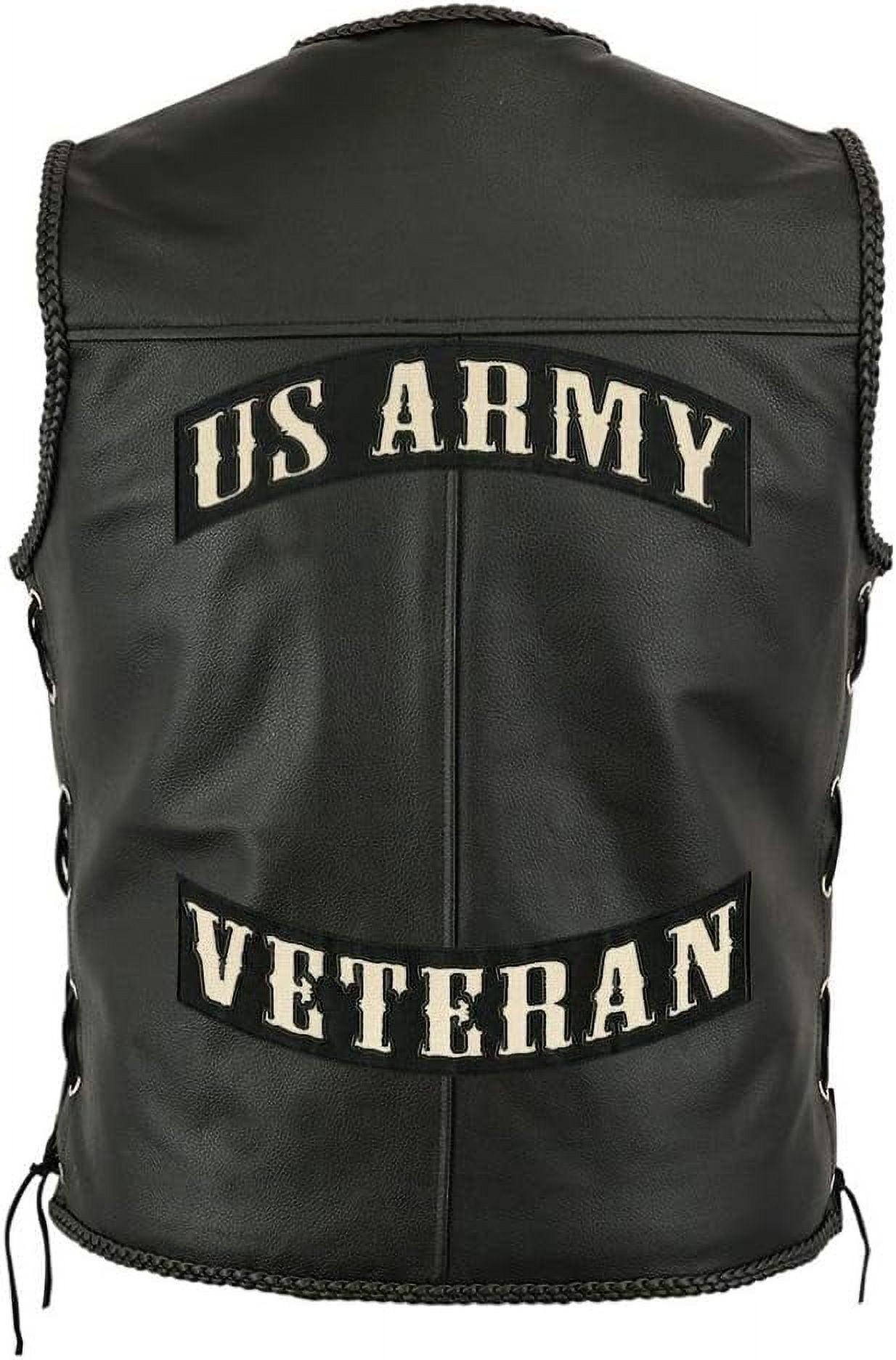 US Army Veteran Rocker Patches 12" | Large Iron On Embroidered 2pc. Set - by Nixon Thread Co.