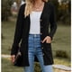 thumbnail image 3 of Chaqueta de manga larga con cuello en V para mujer, cárdigan con botones de color sólido, extensiones informales, Otoño, novedad, 3 of 5