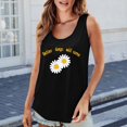 thumbnail image 3 of Charmgo Camisoles pour Femmes Tendance 2025 Chic Col Rond Manches Courtes T-Shirts Imprimés 2D Décontractés Coupe Ample Gilet Tunique Sans Manches Hauts d'Été pour Femmes Noir P, 3 of 7