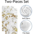 thumbnail image 2 of Coolnut Soft Hand Towels, Set of 2 Towels Marble with Gold Absorbent Washcloths Multipurpose for Bathroom Gym Hotel Spa, 2 of 6
