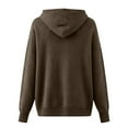 thumbnail image 5 of Vivianyn HD Women's Knit Hoodie, Drawstring Long Sleeve Casual Pullover,Coffee,Size S-XXXL, 5 of 5