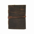 thumbnail image 2 of Handmade Rustic Leather Wrap Journal – 5x7 inch Vintage Notebook, 200 Handmade Deckle-Edge Pages, Brown Leather Travel Diary, 2 of 4