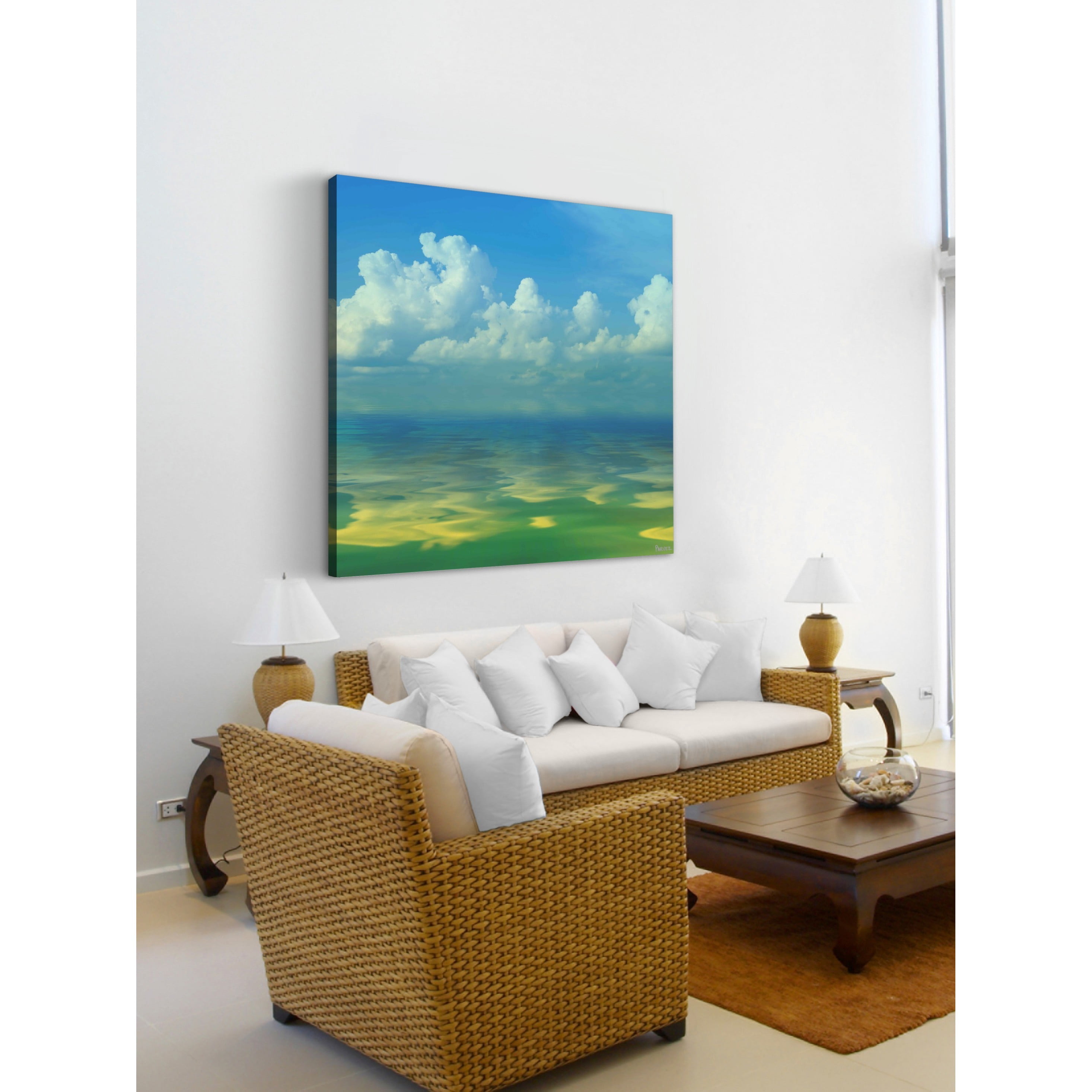 Parvez Taj  - "Cumulus Clouds" Print on Canvas 18 x 18