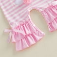 thumbnail image 4 of JAJAHO Girls Easter Romper For Infant Girl Bunny Embroidery Striped Sleeveless Baby Jumpsuit 0-18M Trendy Onesie, 4 of 9