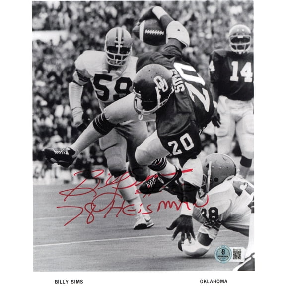 Billy Sims Autographed 8x10 Photo Oklahoma Sooners "78 Heisman" Beckett BAS QR #BS12772