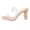 thumbnail image 2 of Zapatos de mujer Sandalias transparentes con pinchos de calabaza en la parte superior, tacones altos, punta cuadrada, informales, sin cordones Wmkox8yii  ytu2264, 2 of 9
