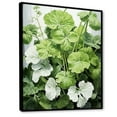 thumbnail image 2 of Designart "White And Green Geraniums In Minimalism I" Geraniums Floater Framed Wall Art Living Room, 2 of 5