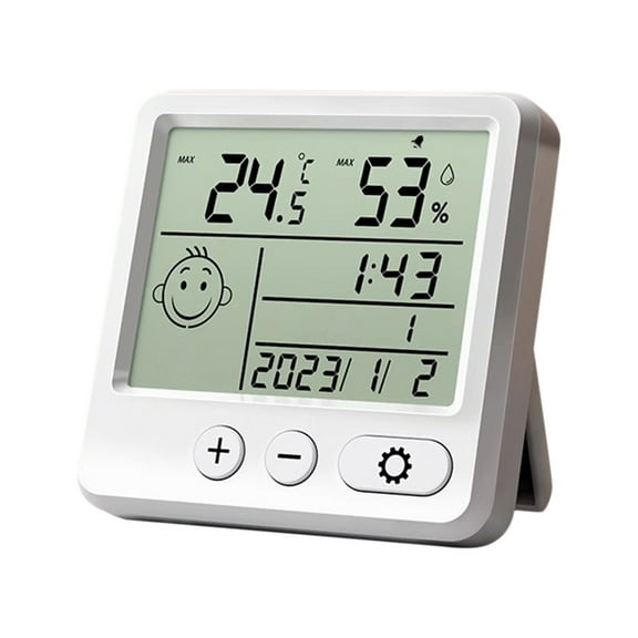 Luoshdecor Digital Hygrometer Indoor Thermometer,Time Display Clock with High Accurate Sensor,for Golf Cart, Boat, Home, Office